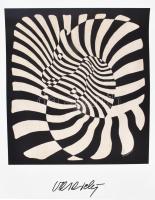 ccca 2000-2020 Victor Vasarely (1908-1997): Zebrák. Computer print, papír, jelzett a nyomaton. 46x42 cm