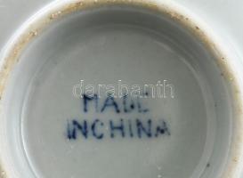 Kéken festett kínai leveses tál szett, 6 db, jelzéssel, hibátlan, d: 12 cm