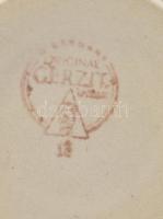 Gerzit original vadászkorsó, körben matt mázzal bevont vadászház és vadászjelenetek, ornamentikus dí...