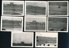 1953 Budapest, Népstadion megnyitó ünnepsége, 8 db fotó, 6×9 cm