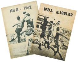 NBI. 1961/62 + NBII. 1962. futball témájú kiadványok. Számos fekete-fehér fotóval, jó állapotban.