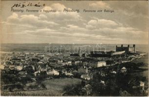 1911 Pozsony, Pressburg, Bratislava; Panorama a hegyekből / Panorama vom Gebirge / general view from mountains