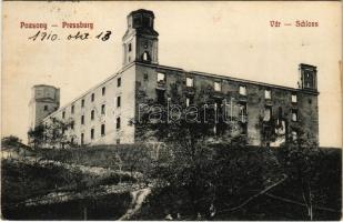 1910 Pozsony, Pressburg, Bratislava; vár / schloss / castle (apró lyuk / tiny pinhole)