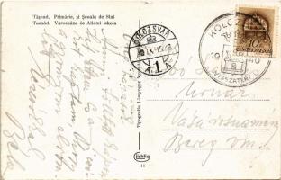 1940 Tasnád, Városháza és Állami iskola. Kiadja Löwinger / Primaria si Scola de Stat / town hall, sc...