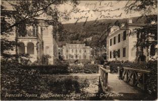 1909 Trencsénteplic, Trencianske Teplice; Gróf Seldern nyaralók. Wertheim Zsigmond kiadása / Villen Graf Seldern / villas