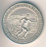 Mexikó 1968. "Olimpia" Ag 44,8g emlékérem T:2