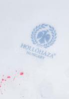 Hollóházi Erika mintás 4 darabos asztali szett, jelzéssel, minimális kopottsággal, egyik rózsán kis ...