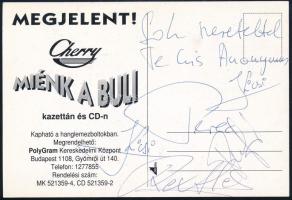 4 db zenészek által aláírt nyomtatvány: Tereh István (1958- ) zenei producer, a Cherry együttes (x2)...