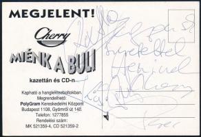 4 db zenészek által aláírt nyomtatvány: Tereh István (1958- ) zenei producer, a Cherry együttes (x2)...