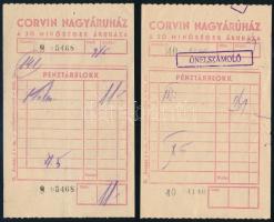 Vegyes reklám tétel: csokoládé csomagolópapírok, Váncza sütőpor, Odol fogpép számolócédula, Corvin N...