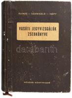 Elekes Gyula - Szaniszló József - Isépy István: Vasúti jegyvizsgálók zsebkönyve. Bp., 1959, Műszaki Könyvkiadó, 480 p. Kiadói félvászon-kötés, kissé kopottas borítóval, helyenként kissé foltos. Megjelent 3100 példányban.