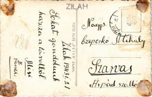 1943 Zilah, Zalau; Vigadó étterem és kávéház, gyógyszertár, Szabó K. üzlete. Foto Elite Peter / rest...