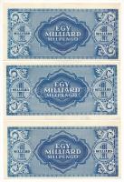 1946. 1.000.000.000MP (3db, ebből 2db kissé eltolódott nyomat) T:VF sarokhajlások Adamo P34