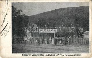 1911 Budapest II. Hűvösvölgy, Balázs Antal vendéglője (kis szakadás / small tear)