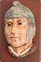 Római gladiátort ábrázoló festett gipsz fali dísz. 12x19 cm