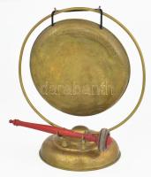 Réz gong, ütővel 28 cm