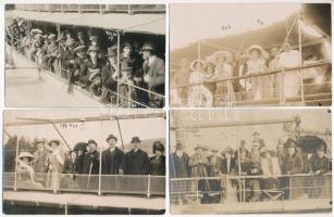 Abbazia, Opatija; - 8 db régi fotó képeslap, hajókirándulásokkal / 8 pre-1945 photo postcards