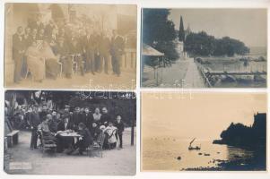 Abbazia, Opatija; - 8 db régi fotó képeslap, hajókirándulásokkal / 8 pre-1945 photo postcards