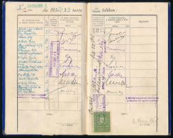 1932 Ajvász (Ajtony) Artúr (Barót, Háromszék) jogi leckekönyve aláírásokkal