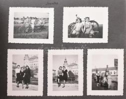 Fotóalbum főként szentesi képekkel, 85 db kisméretű beragasztott fotóval