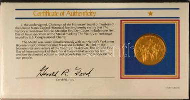 Amerikai Egyesült Államok 1981. "John Hanson" kétoldalas bronz emlékérem (31mm) felbélyegz...