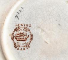 cca 1880-1890 William Alsager Adderley & Co 2 db csésze alátéttel, sérülésekkel, d: 14 cm, m: 7 ...