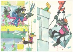 15 db MODERN szovjet rajzfilmes motívum képeslap tokban: No, megállj csak! / 15 modern Soviet cartoo...