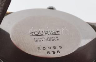 Tourist 15 köves kézi felhúzós karóra, működő, jó állapotban, kissé kopott d: 34 mm