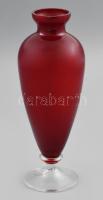 Vörösüveg testű váza, hibátlan, m: 22 cm
