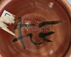 Fórizsné Sárai Erzsébet: Vérmázas váza. Jelzéssel, hibátlan, m: 18 cm