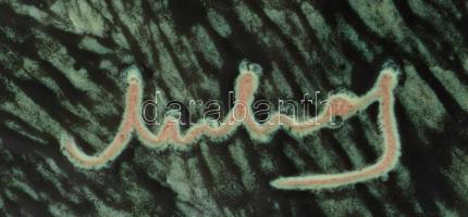 Mihály Béla ikebana, kerámia, jelzett, kis kopással, 18x18 cm