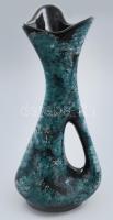 Retro márványmázas iparművész váza, jelzés nélkül, hibátlan, m: 36 cm