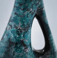 Retro márványmázas iparművész váza, jelzés nélkül, hibátlan, m: 36 cm