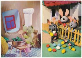 26 db MODERN magyar bábos képeslap - Tervezők: Foky Ottó, Lévai Sándor, Bródy Vera