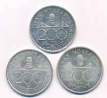 1992-1993. 200Ft Ag "MNB" (3x) T:AU Adamo F13