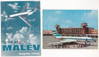 29 db MODERN repülős képeslap: repülőgépek, sok MALÉV közte / 29 modern aircraft motive postcards