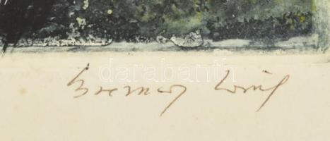 Breznay József (1916-): Bogáncsok. Rézkarc, papír, jelzett, kartonra kasírozva, lap széle kissé folt...