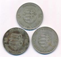 1947. 5Ft Ag "Kossuth" (3x) T:VF,F patina Adamo F8.1