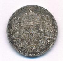 1915KB 1K Ag "Ferenc József" T:AU,XF patina Adamo K5.1