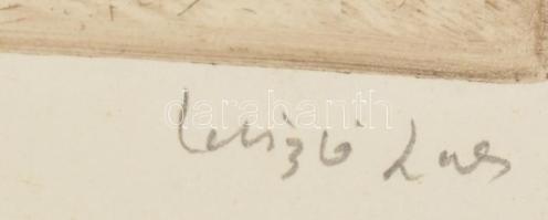 László Gyula (1910-1998): Zsennye. Rézkarc, papír, jelzett, hátoldalán Rézkarcoló Művészek Alkotóköz...