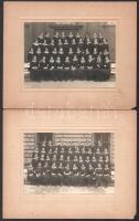 cca 1925-1935 Leányiskolai csoportkép, 5 db, kartonra kasírozva, vegyes méretben