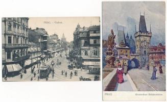 PRÁGA - 22 db régi képeslap / PRAHA - 22 pre-1945 postcards