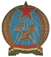 ~1950. Rákosi-címeres zománcfestett bronz sapkajelvény (41x36mm) T:XF