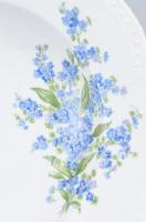 Zsolnay antik nefelejcs mintás tál készlet, 6 db, matricás, domború pontozott mintával, dísztálként ...