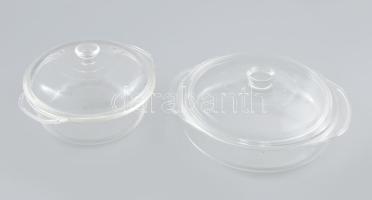 Fire-King USA 2 db üveg thermo edény, jénai. 18, 26 cm