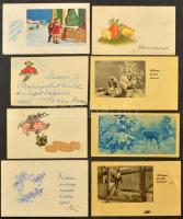 Kb. 150 db MODERN kis méretű üdvözlőlap (NEM képeslap) / Cca. 150 modern small sized greeting cards (non postcard)