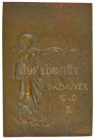 1940. "Gázművek 1940 II." kétoldalas bronz tenisz díjplakett (36x52mm) T:XF