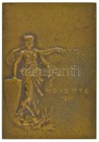 1931. "MOVE OTE 1931" kétoldalas bronz tenisz díjplakett (36x52mm) T:XF