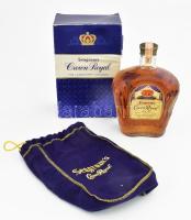 Seagrams Crown Royal kanadai whiskey 4/5 quart 80 proof eredeti dobozban díszzsákban 1960