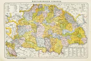 cca 1900 Magyarország térképe, kiadja: Traub és Társa, Szeged, jobb szélén kissé foltos, 30×44 cm